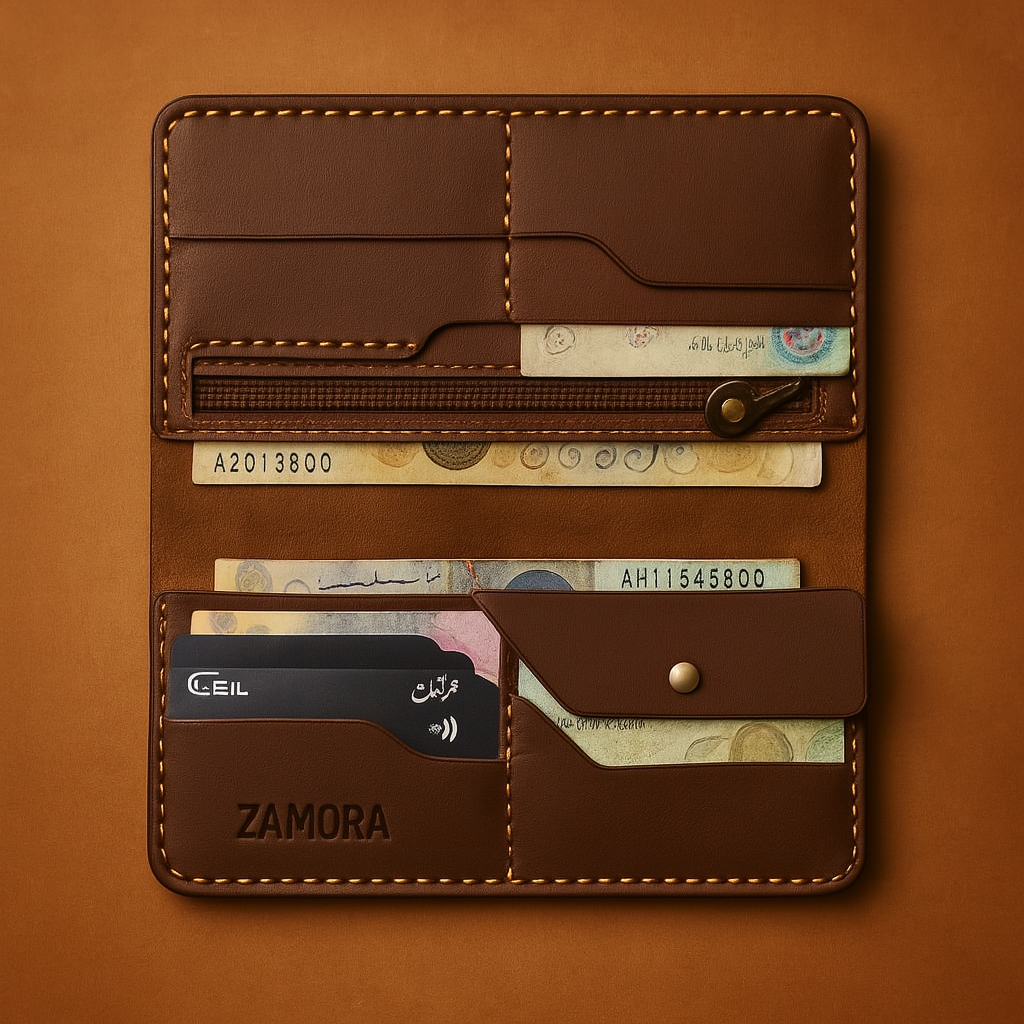 Cow Crazy Horse Hand-Stitched Long Wallet – Premium Craft by Zamora Crafts