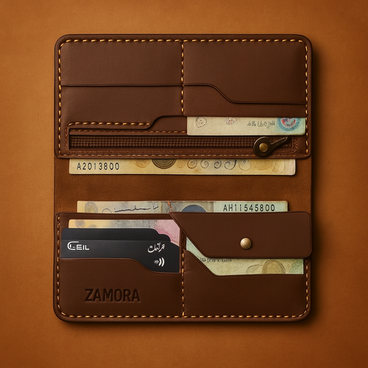 Cow Crazy Horse Hand-Stitched Long Wallet – Premium Craft by Zamora Crafts