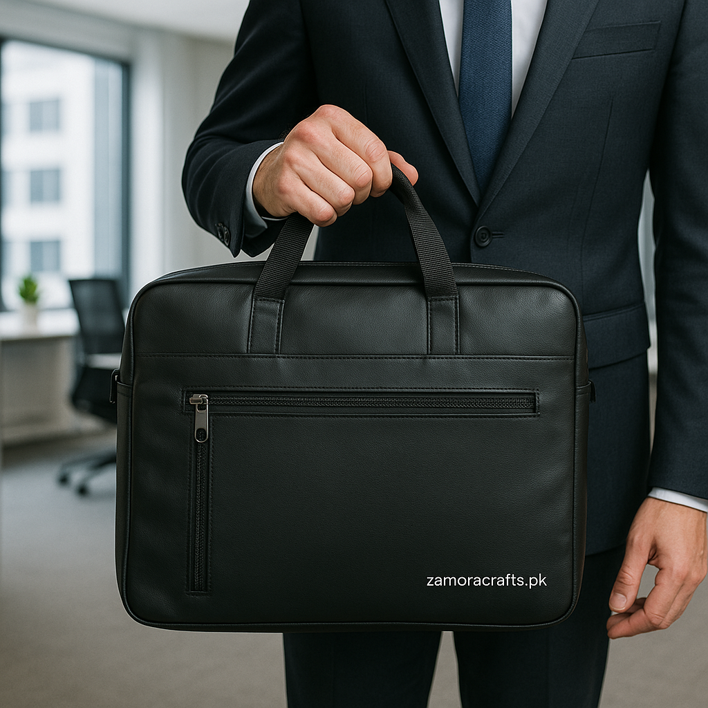 Leatherite Premium Handmade Laptop Bag (With Straps)