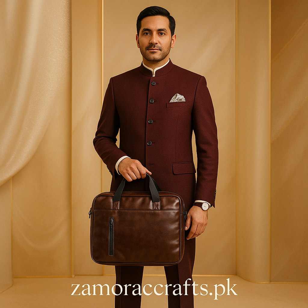 Leatherite Premium Handmade Laptop Bag (With Straps)