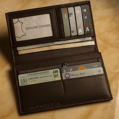 Premium Cow Leather Long Wallet – Style Meets Functionality