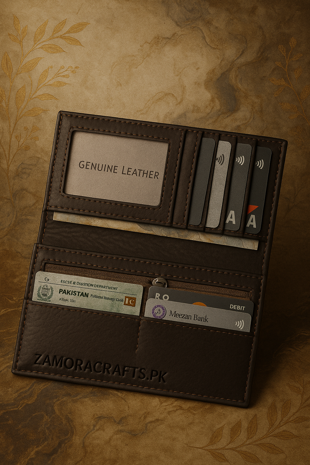 Premium Cow Leather Long Wallet – Style Meets Functionality