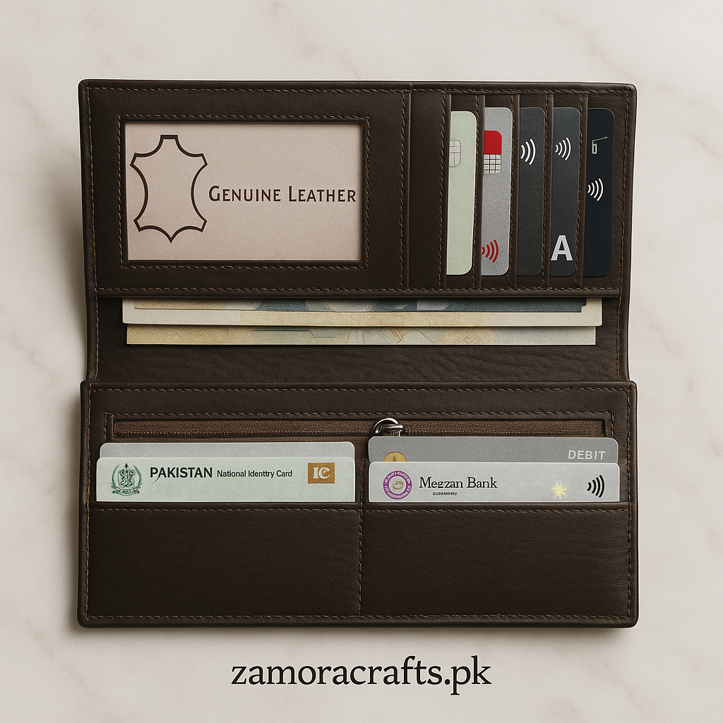 Premium Cow Leather Long Wallet – Style Meets Functionality