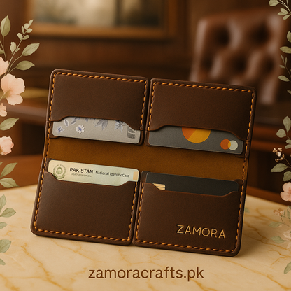 Handstitched Crazy Horse Leather Long Wallet – Elegance in Every Stitch