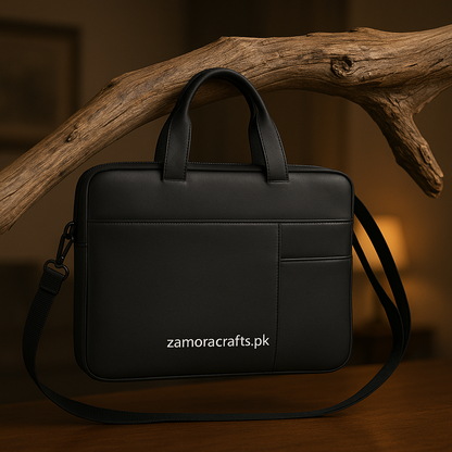 Handcrafted Laptop Bag with Straps – Rugged. Elegant. Reliable.