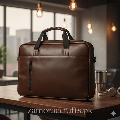 Leatherite Premium Handmade Laptop Bag (With Straps)