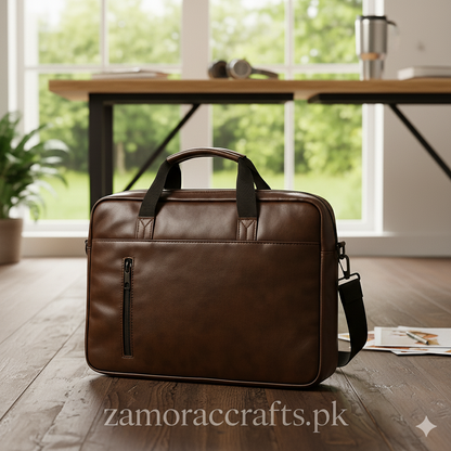 Leatherite Premium Handmade Laptop Bag (With Straps)