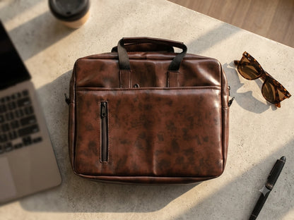 Leatherite Premium Handmade Laptop Bag (With Straps)