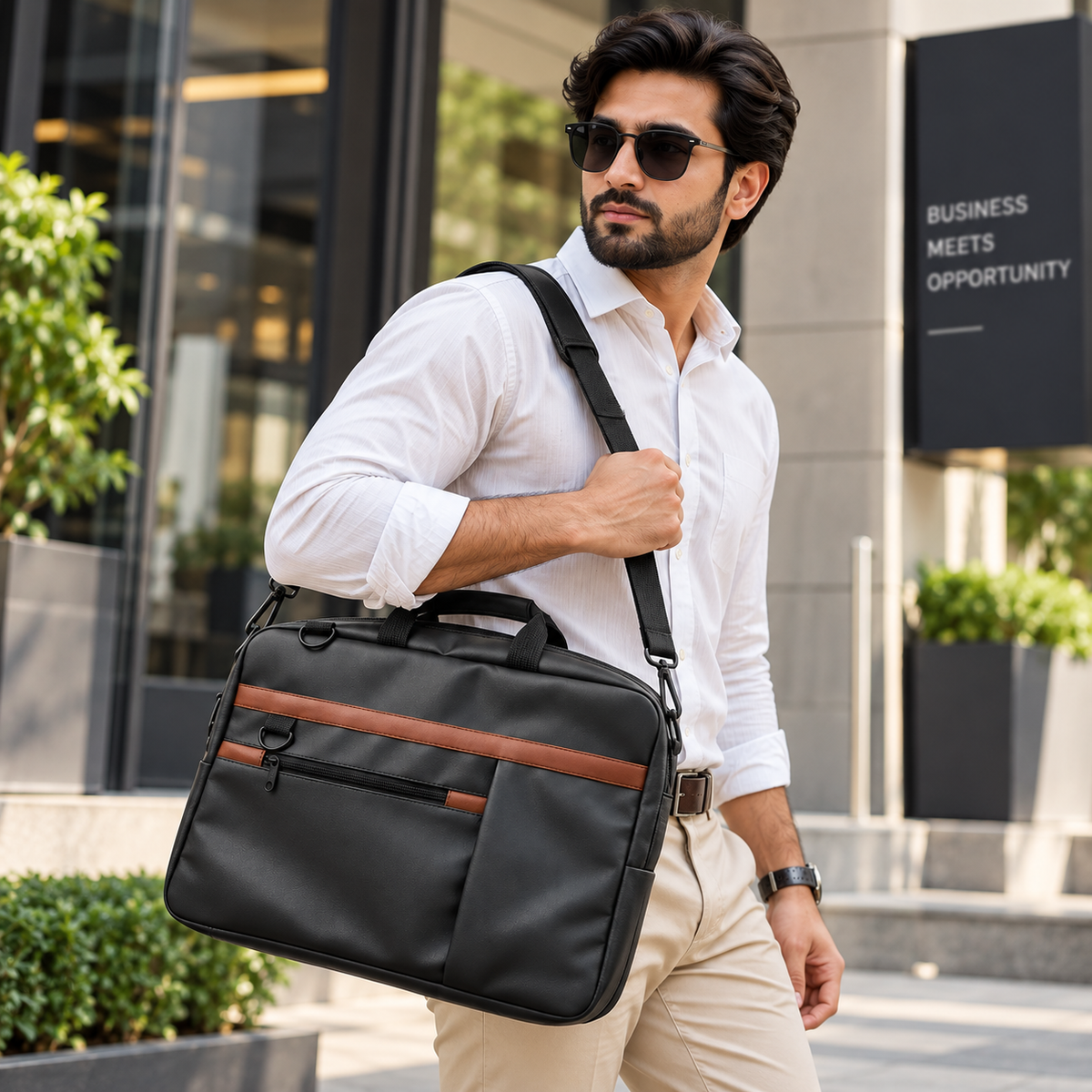 Zamora 2 in 1 Laptop & Shoulder Leatherite Bag