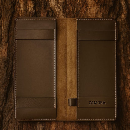 Zamora Premium Leather Check Book Cover – Slim Organizer