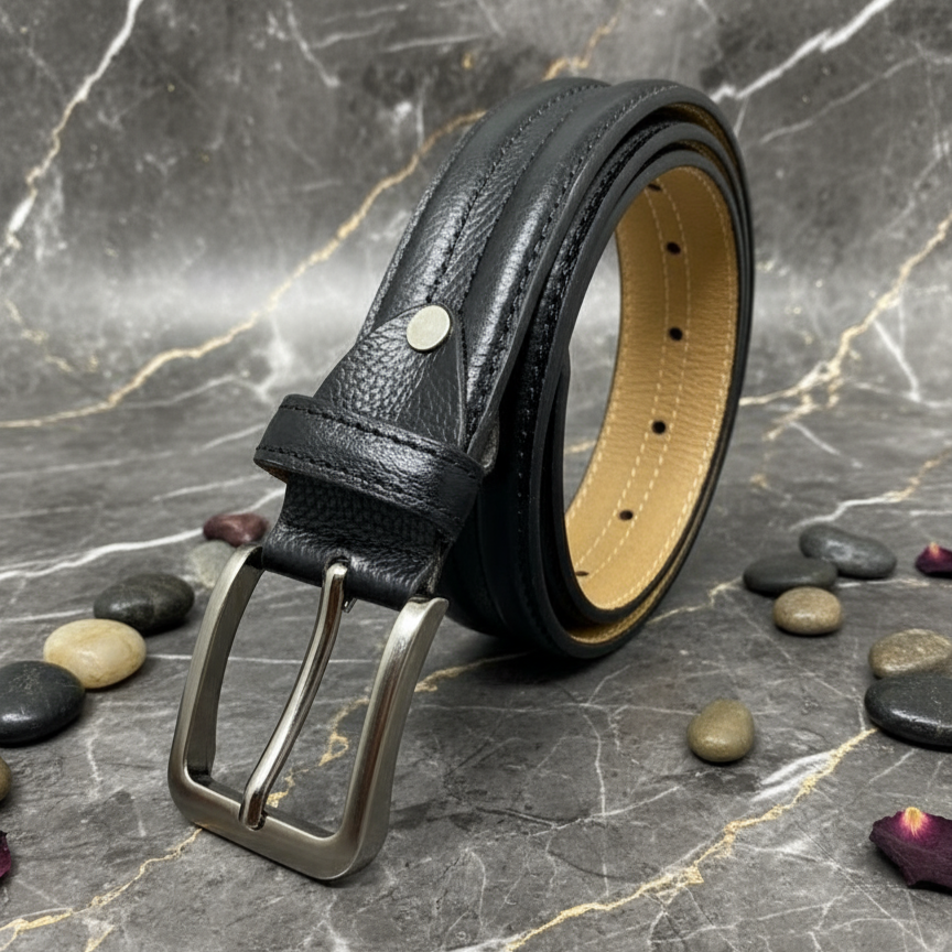 Premium Men’s Leather Belt – Classic Black