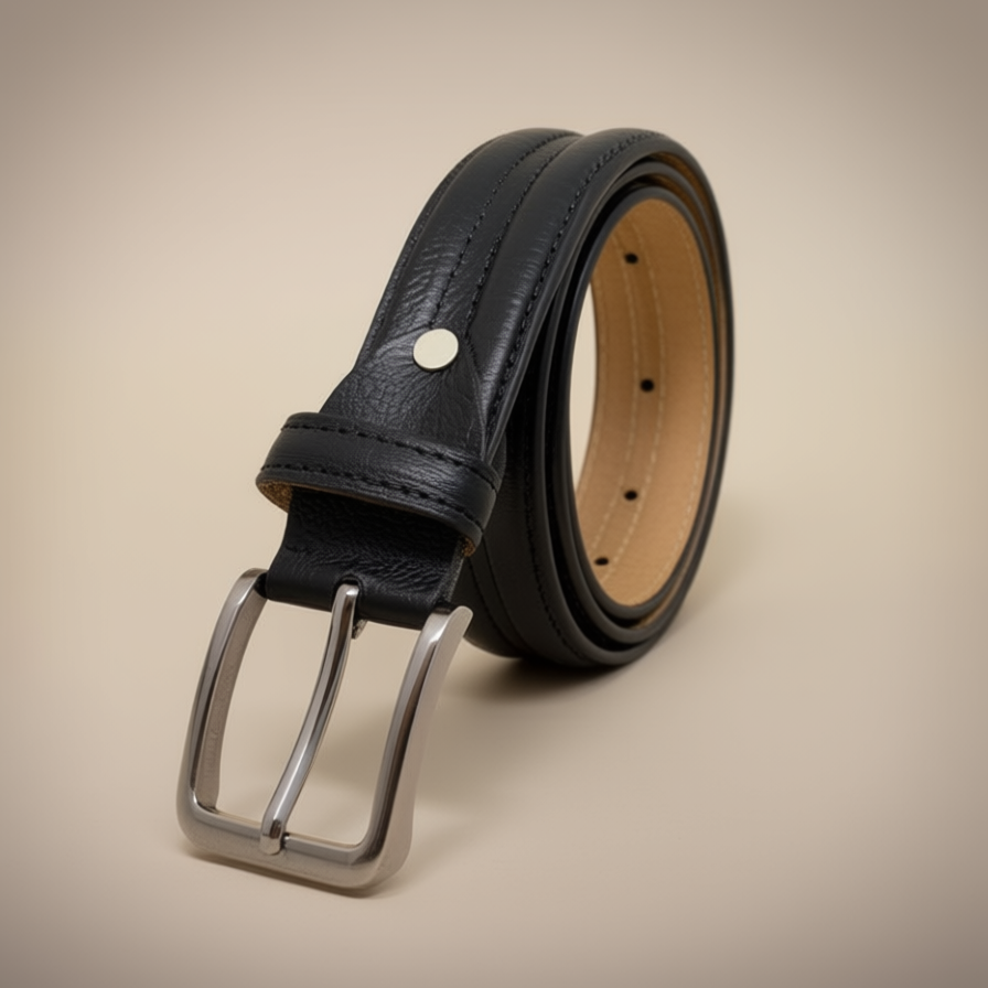 Premium Men’s Leather Belt – Classic Black