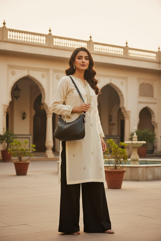 Premium Textured Faux Leather Shoulder Ladies Bag